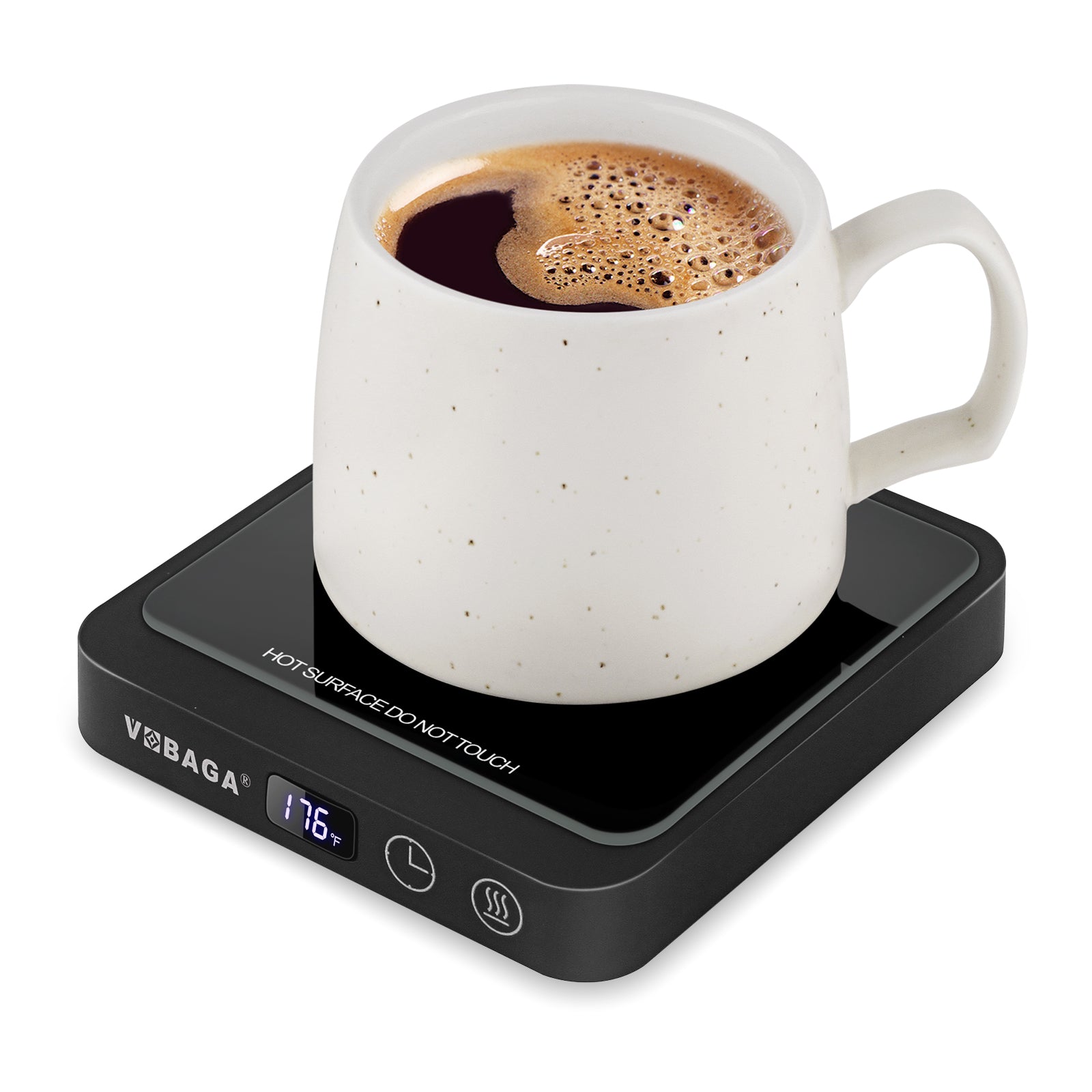 VOBAGA Mug Warmer, Coffee Cup Warmer for Office Home Desk Use with 5 Temperature Settings, Electric Beverage Warmer with Digital Display Auto Shut Off for Heating Coffee, Cocoa, Milk, Tea(No Cup)