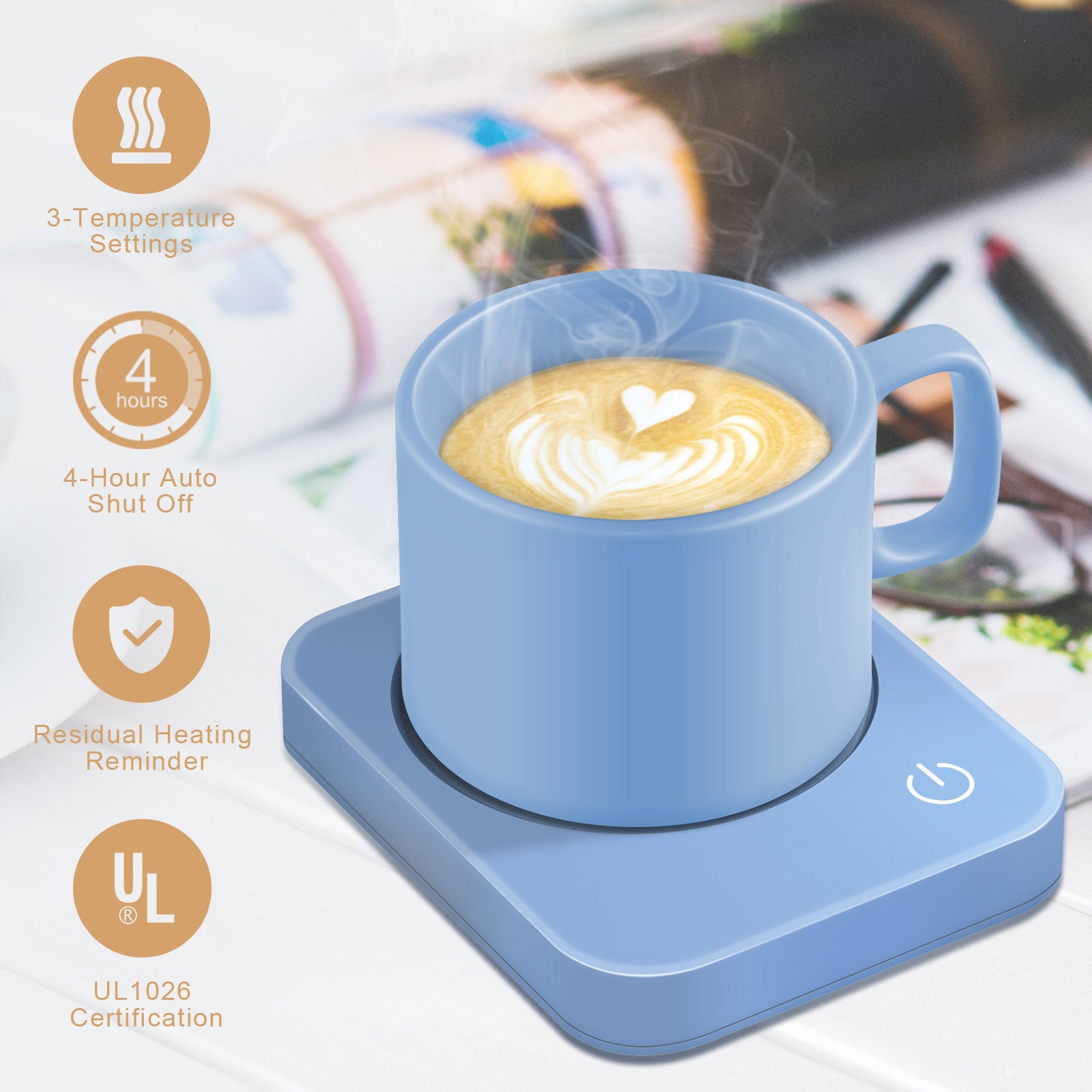 USA Top Rated Coffee Warmer for Desk, Mug Warmer with Auto Shut Off Christmas Gifts