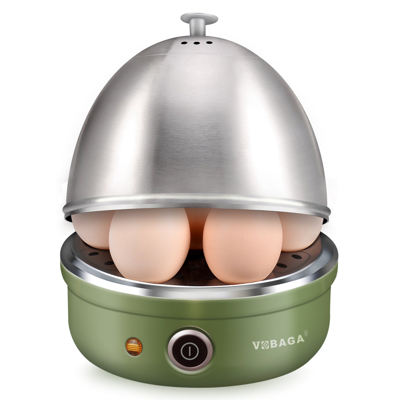 VOBAGA Electric Egg Cooker, Rapid Egg Boiler with Auto Shut Off Eggs, Vegetables and Dumplings (Black)