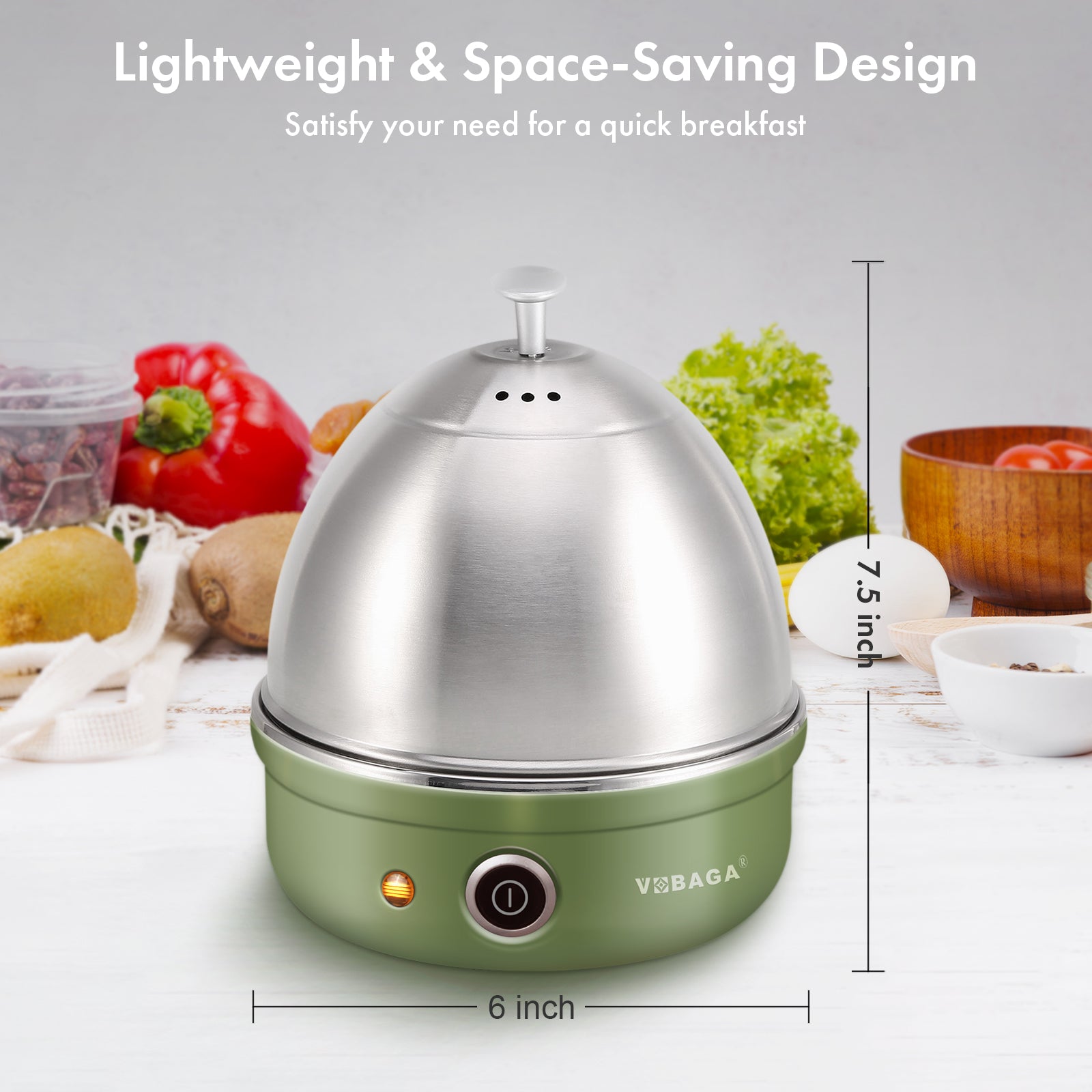 Electric Egg Cooker Rapid Egg Boiler with Auto Shut Off for Soft Stainless Steel Tray