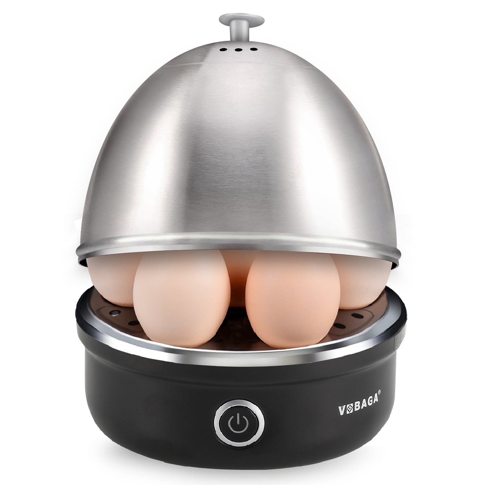 VOBAGA Electric Egg Cooker, Rapid Egg Boiler with Auto Shut Off Eggs, Vegetables and Dumplings (Black)