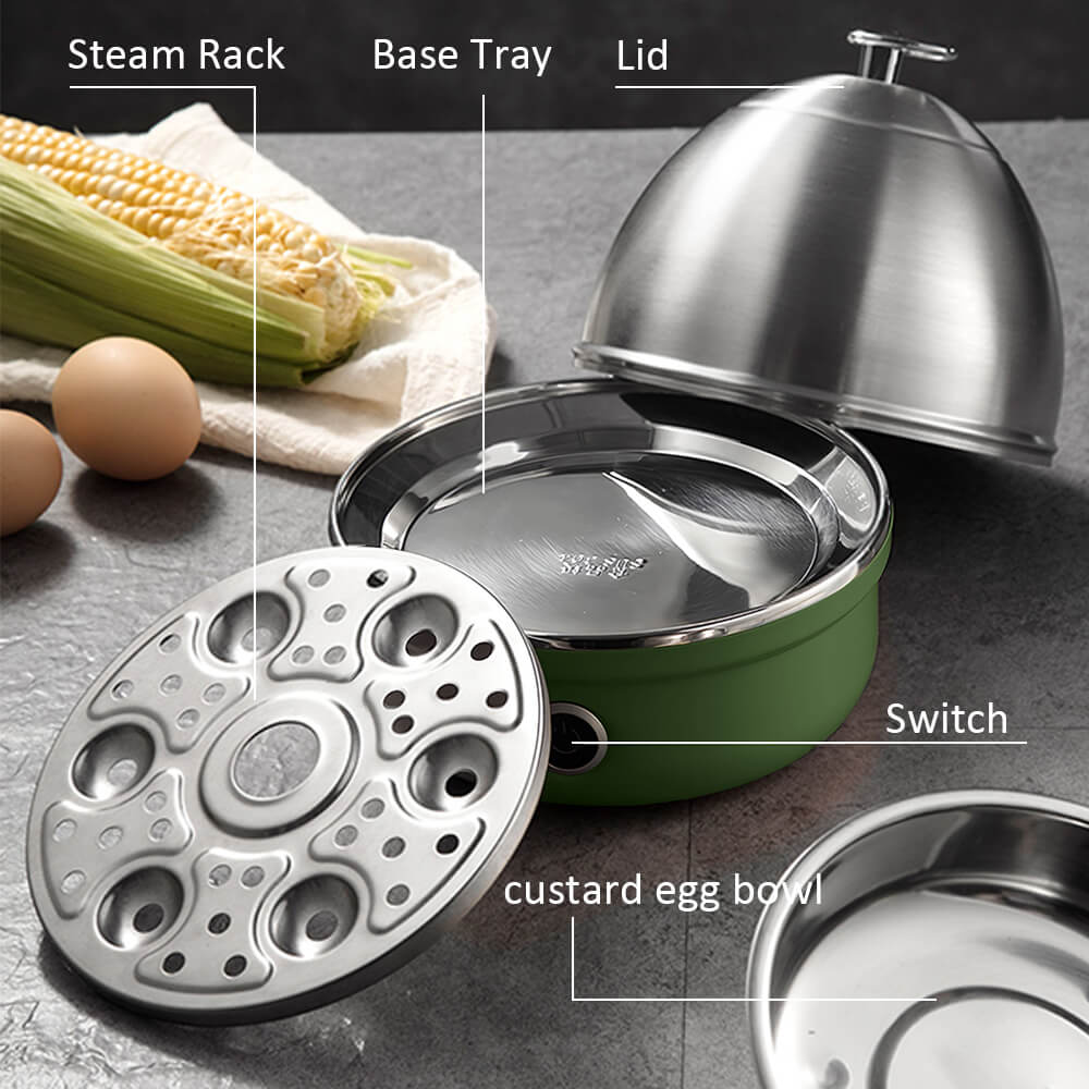 Pink Electric Egg Cooker 7 Egg Capacity Boiler Maker Eggs Steamed with Egg Piercer