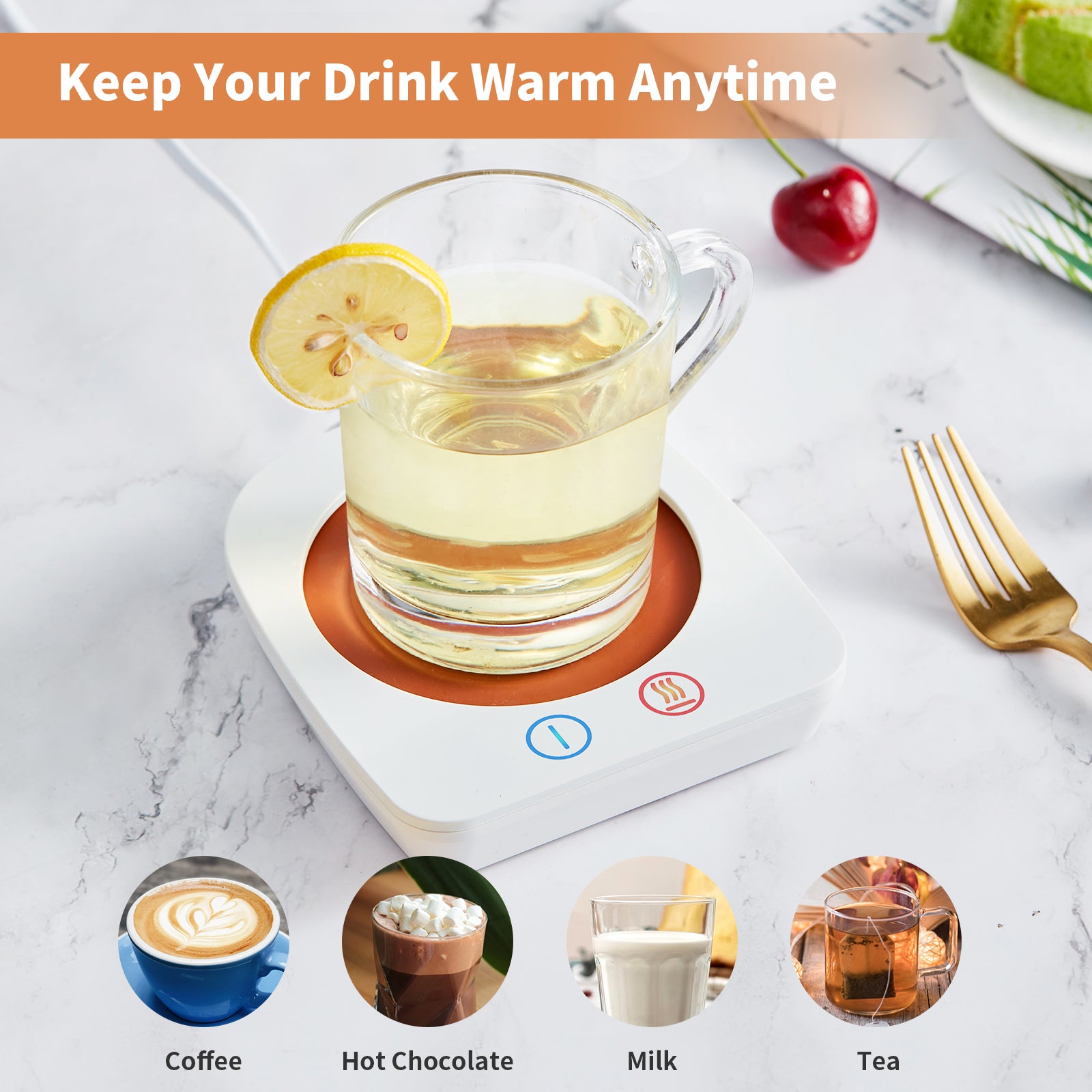 Vobaga Coffee Cup Warmer for Coffee Milk Tea, Candle Wax Cup Warmer Heating Plate